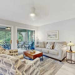 Relaxing Lagoon-View Villa Near Beach, Golf & Steps from Trails