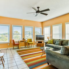 Marsh-view home with large rooftop deck & outdoor shower - steps from beach