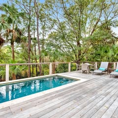Upscale house with private pool, lagoon views - near beach & tennis