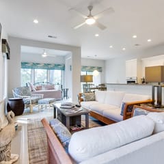 Handicap accessible villa featuring views of hole #1 at Crooked Oaks