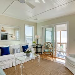 Newly renovated oceanfront home with private beach access & screened porch