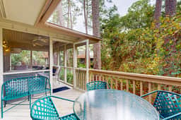 Dog-friendly home with deck, grill & pool - easy walk to beach, dining & shops