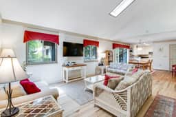 Dog-friendly woodland home with high-speed WiFi & large back deck - beach nearby