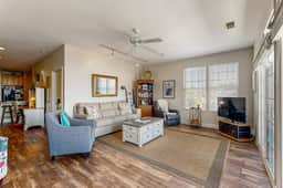 First-floor villa w/partial ocean views, covered porch -one block from the beach