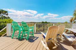 Spacious Folly Beach Retreat w/ Multi-Level Decks & Water Views