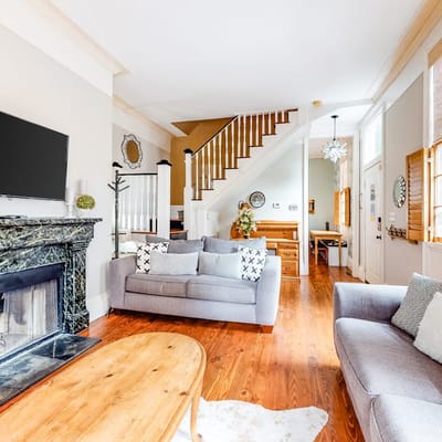 Dog-friendly home with AC, fireplace & W/D - one block to King Street dining