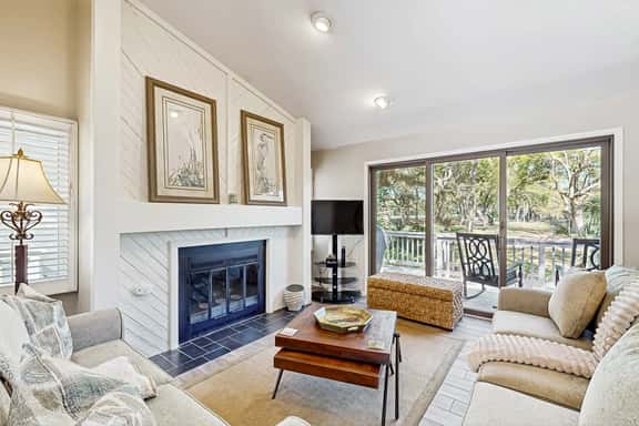 Golf course home with deck, porch & lagoon view - 1 block to beach, 1 dog OK - Image 1