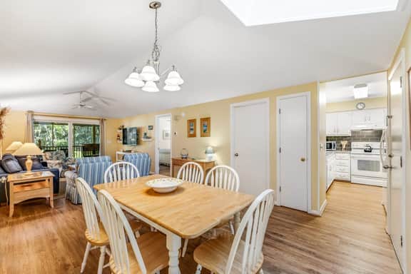 Charming Island Getaway with a Furnished Deck Offering Forest & Fairway Views