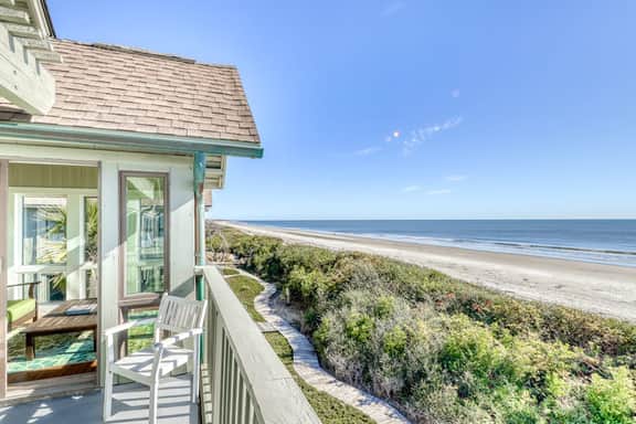 Dog-Friendly Waterfront Condo with Furnished Deck & Beach Views