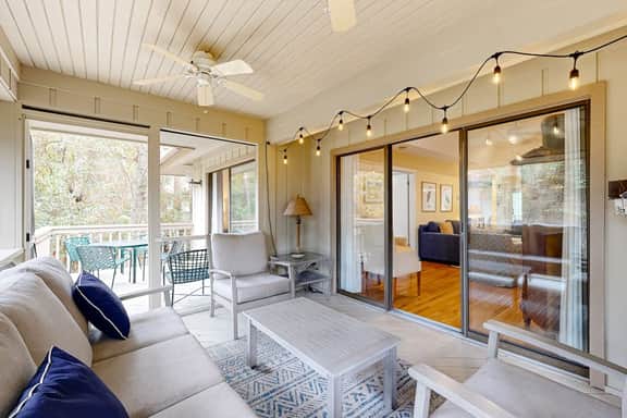 Dog-friendly home with deck, grill & pool - easy walk to beach, dining & shops