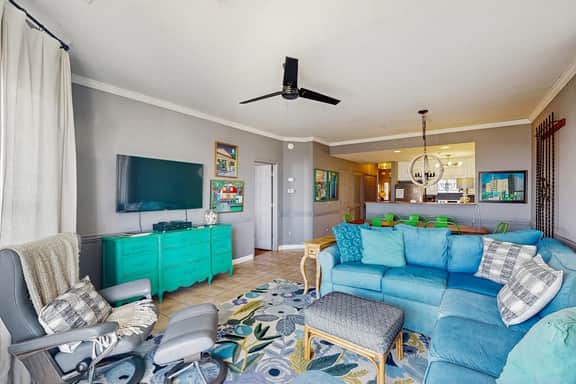 First-floor villa w/beach and ocean views from spacious balcony