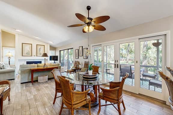 Golf course home with deck, porch & lagoon view - 1 block to beach, 1 dog OK