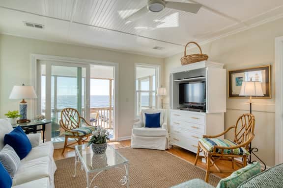 Newly renovated oceanfront home with private beach access & screened porch