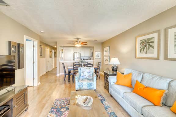 Ocean-view villa at beachfront complex with pool - walk to golf, dining, & more