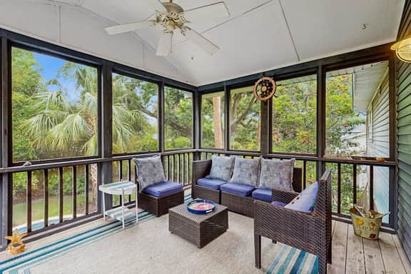 Peaceful Isle of Palms escape with heated pool,  grill and patio