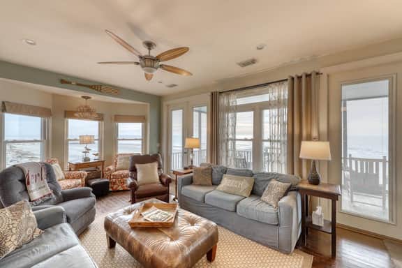 Raised oceanfront home with elevator & outdoor shower just steps from beach