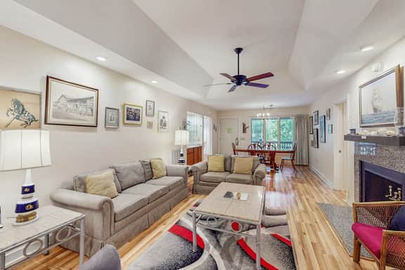 Scenic-view cottage with sunroom, deck, kitchen & pool - close to beach & golf