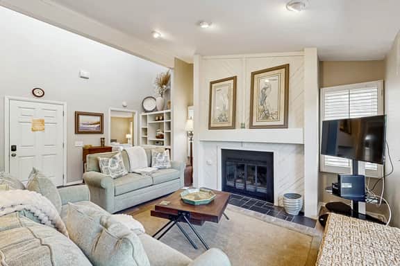 Golf course home with deck, porch & lagoon view - 1 block to beach, 1 dog OK - Image 2