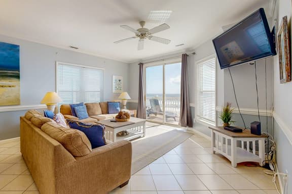 Dog-friendly penthouse with oceanfront balcony - steps to Folly Beach Pier