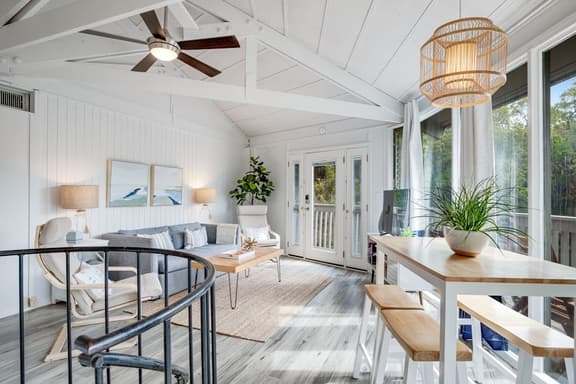 Lakefront home with lagoon view, deck & AC - close to beach, golf, & pools