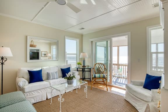Newly renovated oceanfront home with private beach access & screened porch