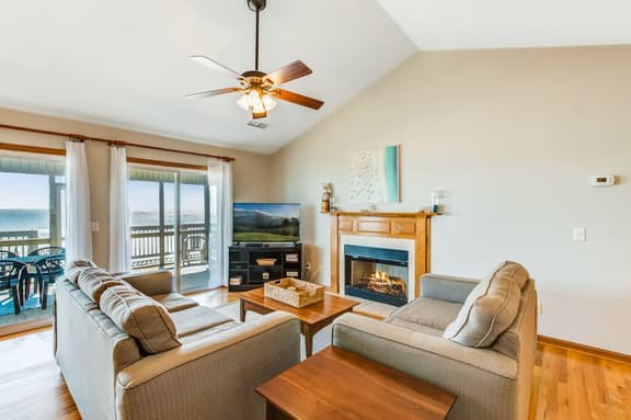 Oceanfront home with private beach access, screened porch & large deck
