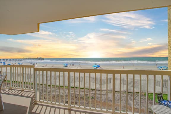 Oceanfront, first-floor villa w/large balcony & shared pool - near the beach