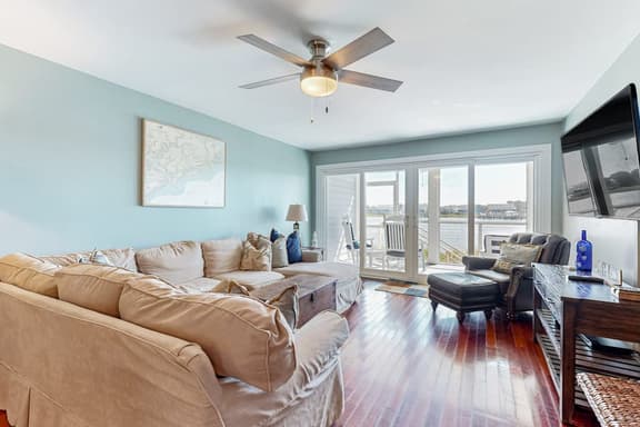 Riverfront condo near Folly Beach with balcony, views, outdoor pool & tennis